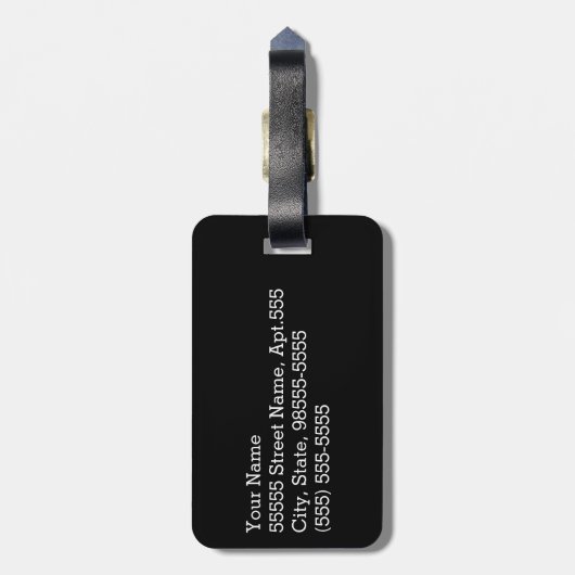 Étiquette À Bagage Épercées de Parties scintillant à rayures à encre  (Dos Vertical)