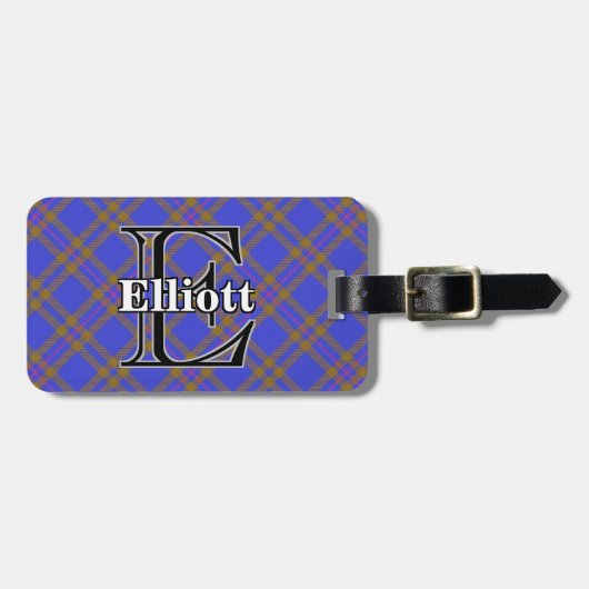 Étiquette À Bagage Epic Scotland Clan Elliot Elliott Tartan (Devant horizontal)