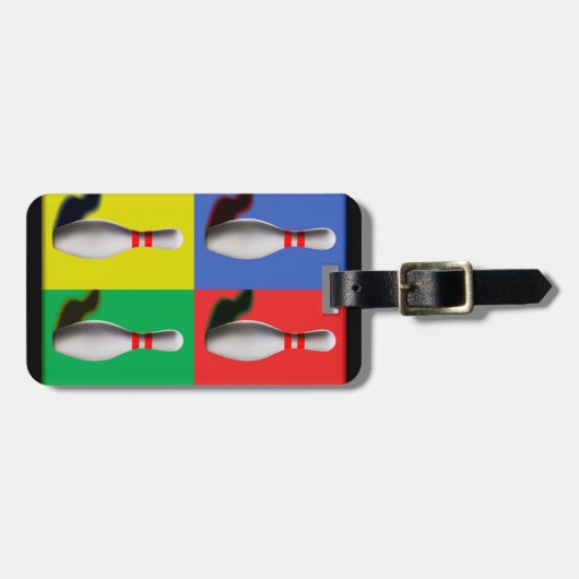 Étiquette À Bagage Épingles de Bowling gras (Devant horizontal)