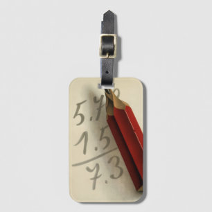 Étiquette À Bagage Équation mathématique avec crayon rouge, entrepris