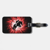 Étiquette À Bagage Équestre rouge (Dos horizontal)