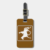 Étiquette À Bagage Equestrian Trail Riding Horse Silhouette Icon (Devant Vertical)