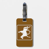 Étiquette À Bagage Equestrian Trail Riding Horse Silhouette Icon (Dos Vertical)