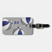 Étiquette À Bagage équipe de bleu gris couleurs (Devant horizontal)