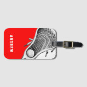 Étiquette À Bagage Équipe de crosse personnalisée Rouge (Devant Horizontal)