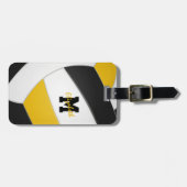 Étiquette À Bagage équipe de filles d'or noir cadeaux volley-ball (Devant horizontal)