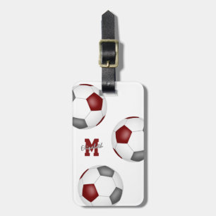 Étiquette À Bagage équipe de football gris marron couleurs cadeaux mo