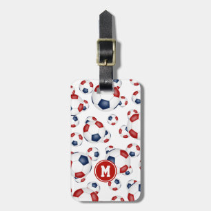 Étiquette À Bagage équipe de football rouge blanc bleu couleurs motif