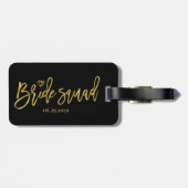 Étiquette À Bagage Équipe De Mariée Avec Noir De Diamant (Dos horizontal)