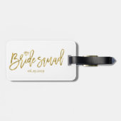 Étiquette À Bagage Équipe de mariée blanche avec diamant (Dos horizontal)