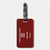 Étiquette À Bagage équipe de maroon gris couleurs monogrammed basketb (Dos Vertical)