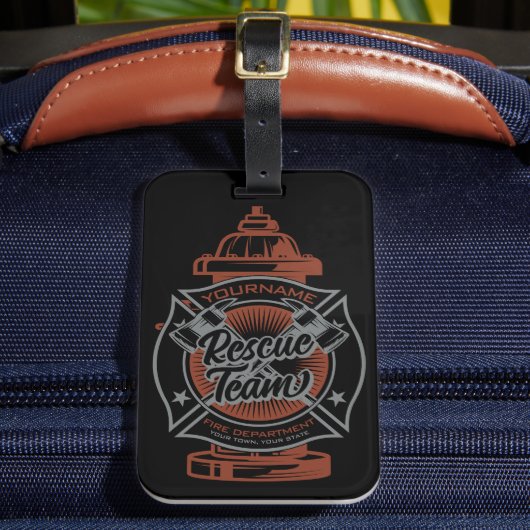 Étiquette À Bagage Equipe de Secourt de pompier AJOUTER UN NOM À L'Hy (Insitu Rectoal 2)