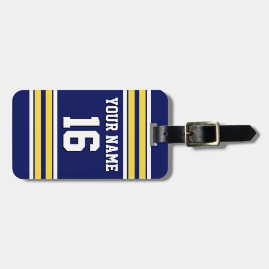 Étiquette À Bagage Équipe de stripes blanches de Jersey (Devant horizontal)