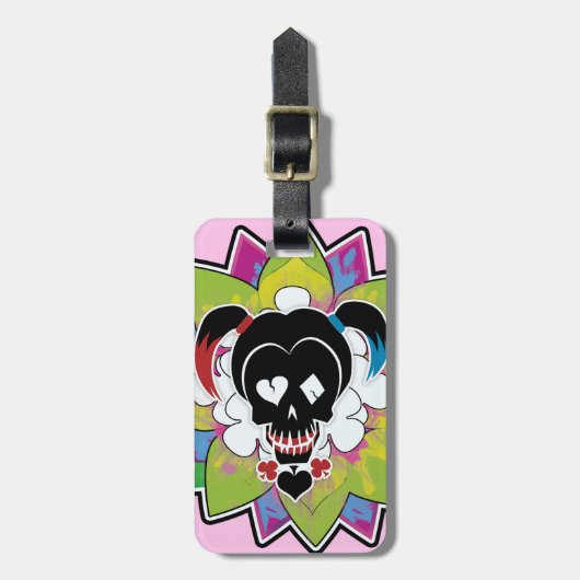 Étiquette À Bagage Équipe de suicide| Harley Quinn Skull Tattoo Art (Devant Vertical)