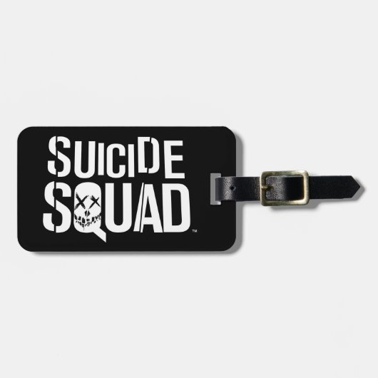 Étiquette À Bagage Équipe de suicide | Logo blanc (Devant horizontal)