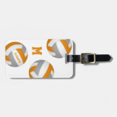 Étiquette À Bagage équipe de volley-ball orange gris (Devant horizontal)