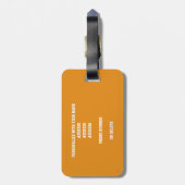 Étiquette À Bagage équipe de volley-ball orange gris (Dos Vertical)