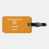 Étiquette À Bagage équipe de volley-ball orange gris (Dos horizontal)