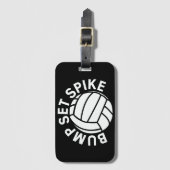 Étiquette À Bagage Équipe de volleyball bump set spike (Devant Vertical)