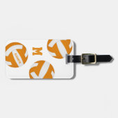 Étiquette À Bagage équipe de voyage de volley-ball orange (Devant horizontal)
