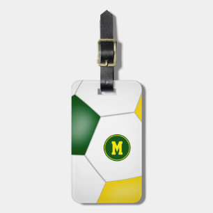 Étiquette À Bagage équipe d'or vert couleurs joueur de football