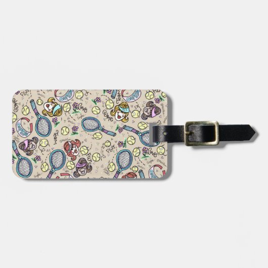 Étiquette À Bagage Équipe gallons de tennis (Devant horizontal)