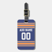 Étiquette À Bagage Équipe Jersey avec nom et numéro personnalisés (Devant Vertical)