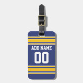 Étiquette À Bagage Équipe Jersey avec nom et numéro personnalisés (Devant Vertical)