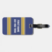 Étiquette À Bagage Équipe Jersey avec nom et numéro personnalisés (Dos horizontal)