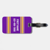 Étiquette À Bagage Équipe Jersey avec nom et numéro personnalisés (Dos horizontal)