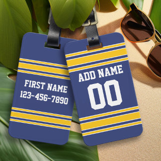 Étiquette À Bagage Équipe Jersey avec nom et numéro personnalisés