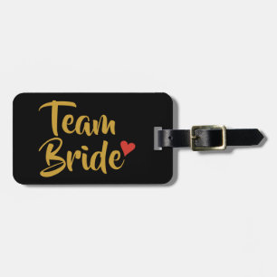 Étiquette À Bagage Équipe Mariée Cœur Rouge