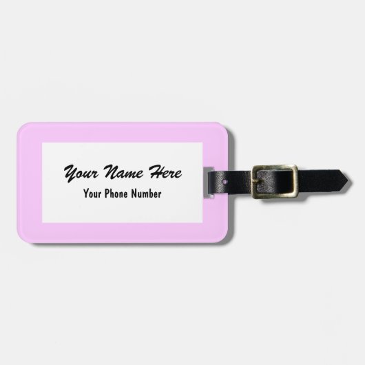 Étiquette À Bagage Équipe - Rose pâle (Devant horizontal)