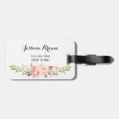 Étiquette À Bagage Équipe Rustic Peony Floral (Dos horizontal)