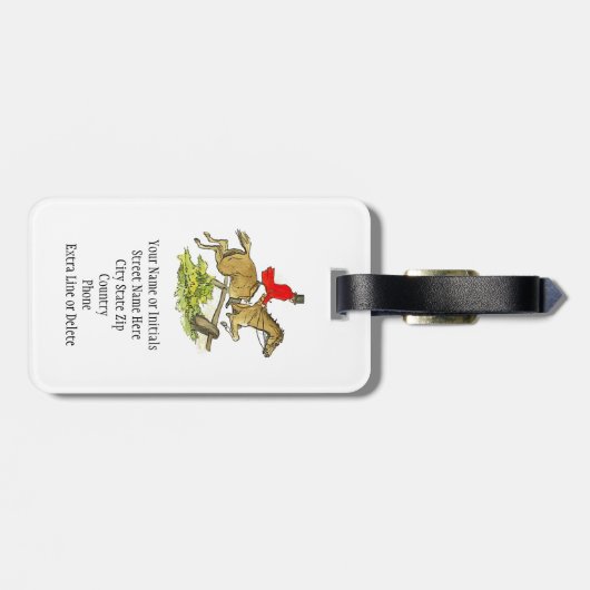 Étiquette À Bagage Équitation faite sur commande de chasseur de (Dos horizontal)