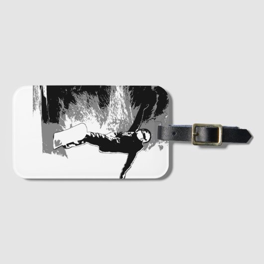 Étiquette À Bagage Équitation libre - Snowboarder (Devant Horizontal)