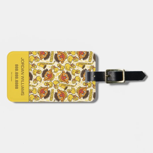 Étiquette À Bagage Ernie et le Motif en caoutchouc Duckie (Devant horizontal)