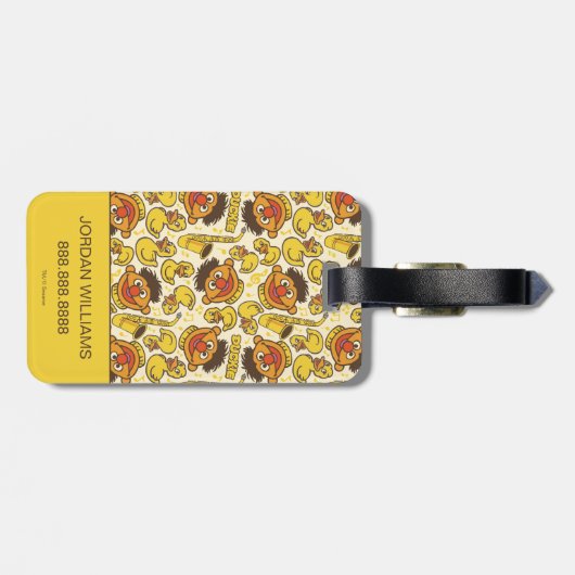 Étiquette À Bagage Ernie et le Motif en caoutchouc Duckie (Dos horizontal)