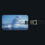 Étiquette À Bagage Éruption volcanique Islande<br><div class="desc">Image de l'éruption du sommet d'Eyjafjallajökull,  en Islande,  du nord vers le sud,  à travers le glacier de sortie de Gígjökull. Montrant un grand panache de fumée et des sommets enneigés. Photo : avril 2010.</div>