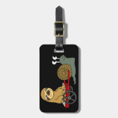 Étiquette À Bagage Escargot mignon tirant la paresse dans le chariot (Devant Vertical)