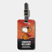 Étiquette À Bagage ESPACE | Snoopy Geometry Moon Walk (Devant Vertical)