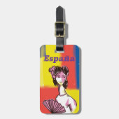 Étiquette À Bagage Espagne, affiche de vacances espagnole. (Devant Vertical)