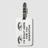 Étiquette À Bagage Espionner les yeux verts et l'ID tatouage étoile (Devant Vertical)