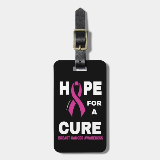 Étiquette À Bagage Espoir d'une guérison...Cancer du sein (Devant Vertical)
