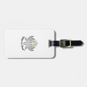 Étiquette À Bagage Espoir en Christ Colombe Croix Design Chrétien Vin