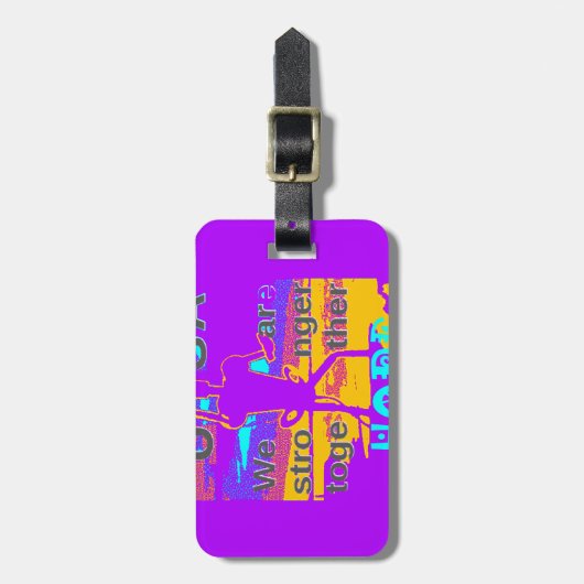 Étiquette À Bagage Espoir psychédélique aux Etats-Unis : Neon Unity A (Devant Vertical)