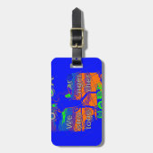 Étiquette À Bagage Espoir psychédélique des Etats-Unis : Art Blue Uni (Devant Vertical)