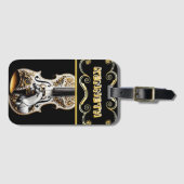 Étiquette À Bagage Esprit de Cheval de Cowboy capturé sur Violon d'Or (Devant Horizontal)