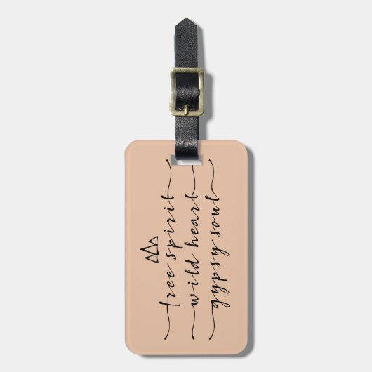 Étiquette À Bagage esprit libre, coeur sauvage, âme gitane (Devant Vertical)