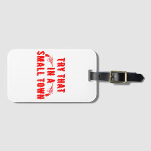 Étiquette À Bagage Essayer Dans Une Petite Ville